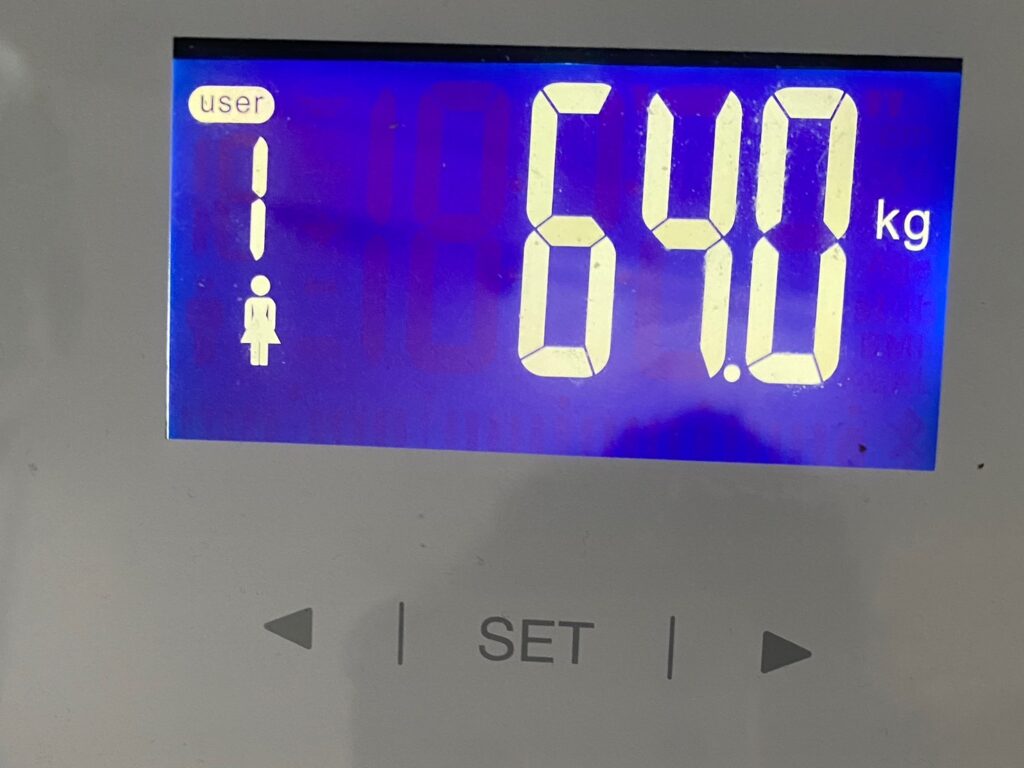 ダイエット1か月後の体重